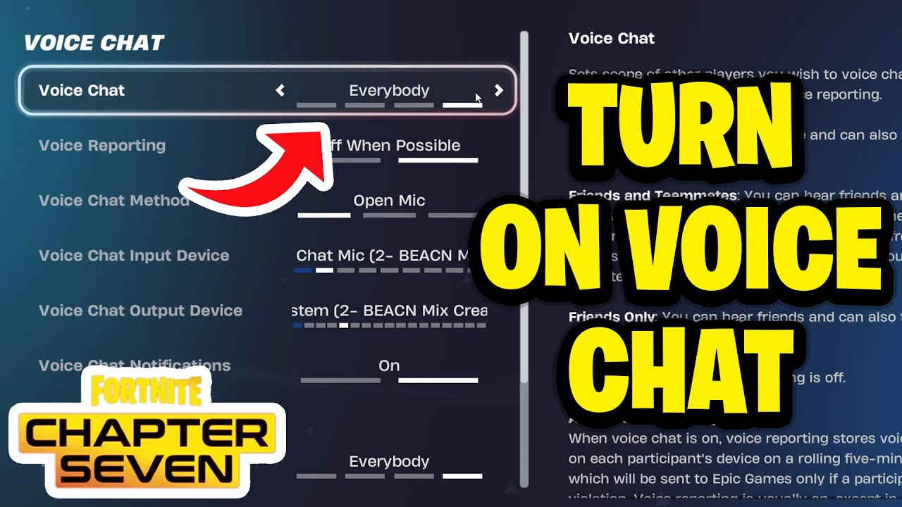 How To Turn On Voice Chat In Fortnite Chapter 7 YouTube 