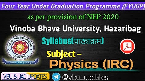 VBU FYUGP Syllabus Physics (IRC) for Sem 1/2/3