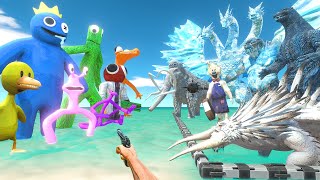 FPS Avatar Rescues Ice Monsters and Fights Rainbow Friends  Animal Revolt Battle Simulator