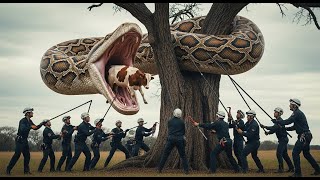 Giant South American Python Swallows Poor Cow