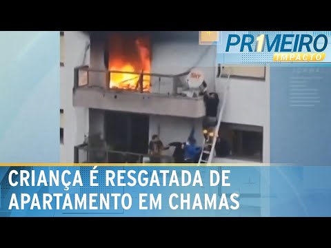 Video menino-e-resgatado-de-apartamento-em-chamas-em-farroupilha-rs-primeiro-impacto-20-05-24