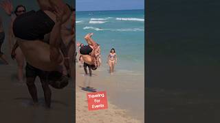 Spring Break 2025 Backflipping into the ocean at Las Olas Beach Fort lauderdale Florida #springbreak