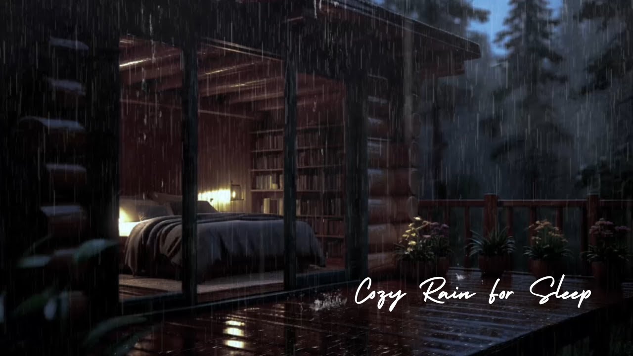 Heavy Rain on Glass Window ⛈️ Deep Forest Rain for Sleep & Relaxation