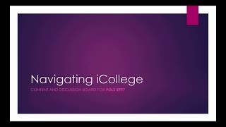 Navigating the Online Classroom (iCollege 2018)