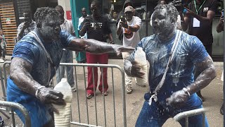 Arrivée de Moussa Ndoye pour son combat contre Gris 2 : "yaram bi tangue na dieurr…"