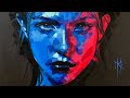 TIME-LAPSE OIL & ACRYLIC PAINTING ll  DECONSTRUCTED REALISM - 'Natalya'