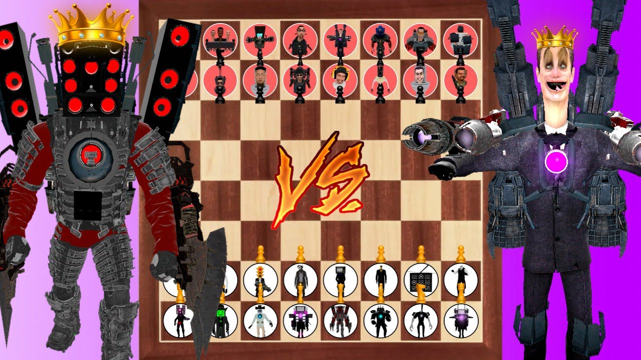 Skibidi Toilet Tournament | Team Upgraded Titan Speakerman vs Team G Man Boss on chess board