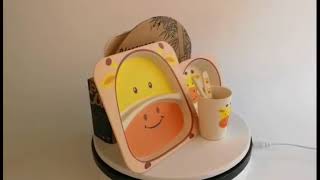 kids bamboo dinnerware set