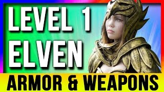 Skyrim Special Edition Best Light Armor & Weapons ELVEN At LEVEL ONE Location (Remastered Starter)