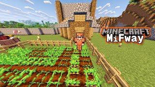 Charlitas con Subs y Primeras construcciones en la aldea Minecraft MiFway