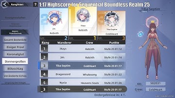 1:17 Highscore for Sequential Boundless Realm 25 | Tower of Fantasy