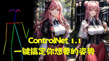 【AI 绘画】stable diffusion ControlNet1.1安装，openpose控制你的姿势，stable diffusion教程，ControlNet教程