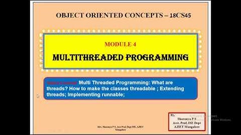 OOC Module 4 Multithreaded Programming Multi tasking multithreading, Thread Life cycle Part 10