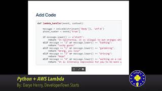 "Python + AWS Lambda" by Darye Henry