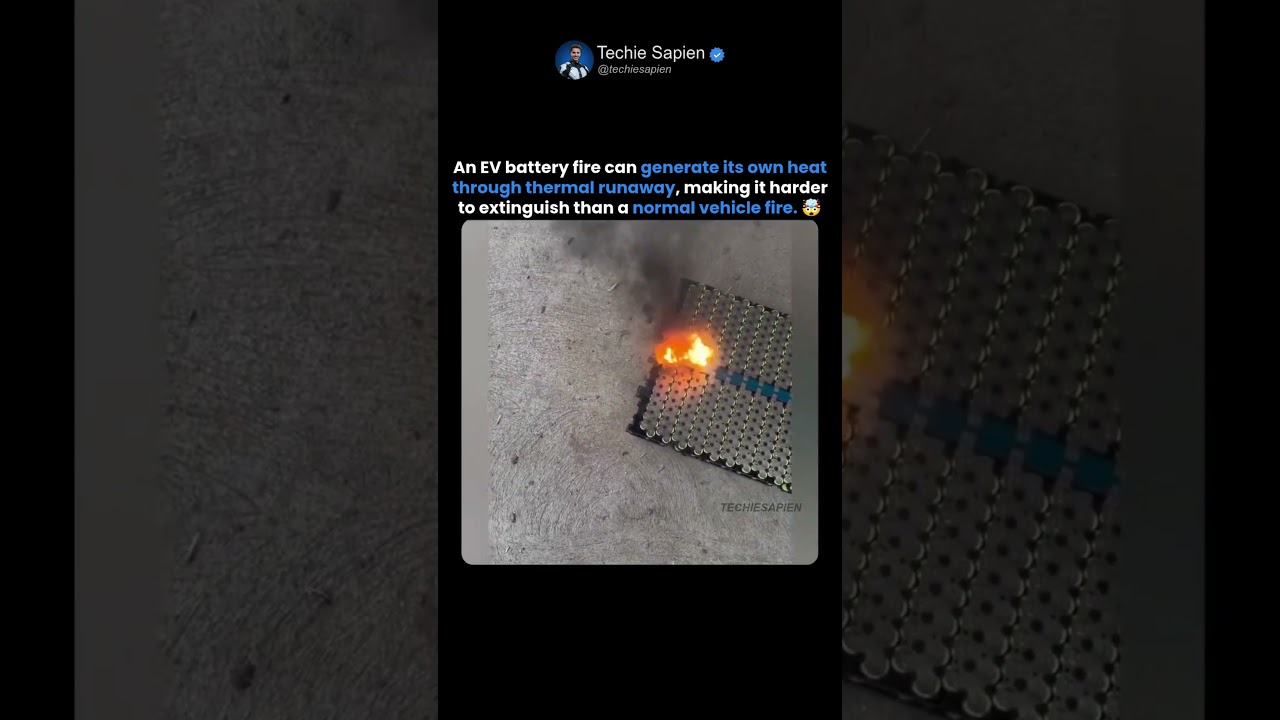 Why EV Battery Fires Are So Hard to Extinguish 🔥🔋
