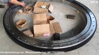 WCB Slewing bearing ring swing gear turntable production   track assembly test