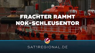 Frachter rammt NOK-Schleusentor in Kiel