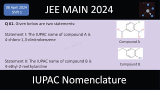 Given below are two statements: Stat. I: The IUPAC name of compound A is 4-chloro-1,3-dinitrobenzene