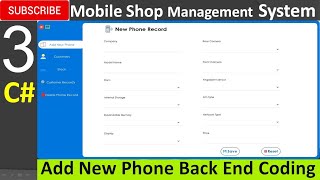 3. Mobile Shop Management System in C# - Add New Phone Back-End Coding