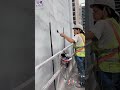 Apply black glue to the gap of exterior wall