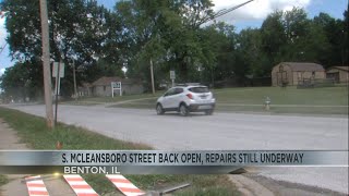 McLeansboro Street in Benton, Illinois, reopens