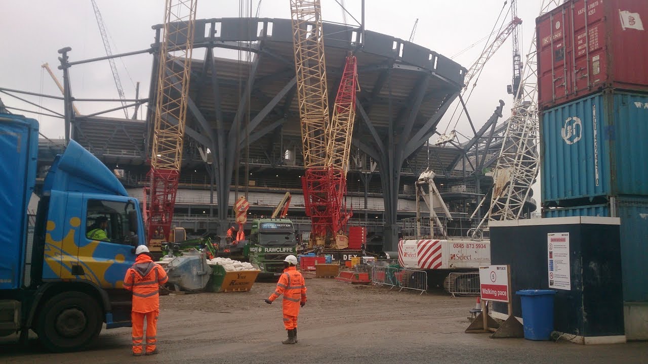 Tottenham's new stadium 12/1/18  South Stand  - lot  more steelwork and  terrace units installed