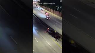 Harrowing Moment Person Leaps Onto Highway Barrier to Avoid Collision