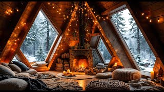 Download Lagu Snowfall in the Forest Cabin ❄🔥 Peaceful Winter Ambience for Reading, Focus \u0026 Calm Nights MP3