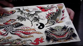 Как рисовать традиционные тату флэши (traditional tattoo flashes)