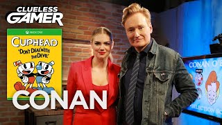 Clueless Gamer: 'Cuphead' With Kate Upton | CONAN on TBS