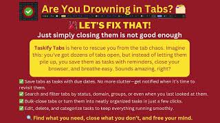 Taskify Tabs Demo: Declutter Your Browser By Converting Your Tabs Into Tasks