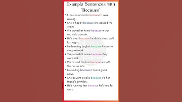 Example Sentences with "Because" | Simple English Grammar for Beginners | Fluent Speaking Tip