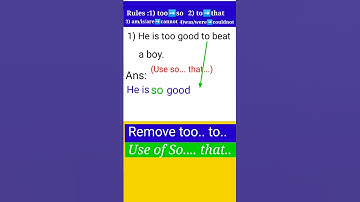 Remove too | So that #shorts #englishgrammar