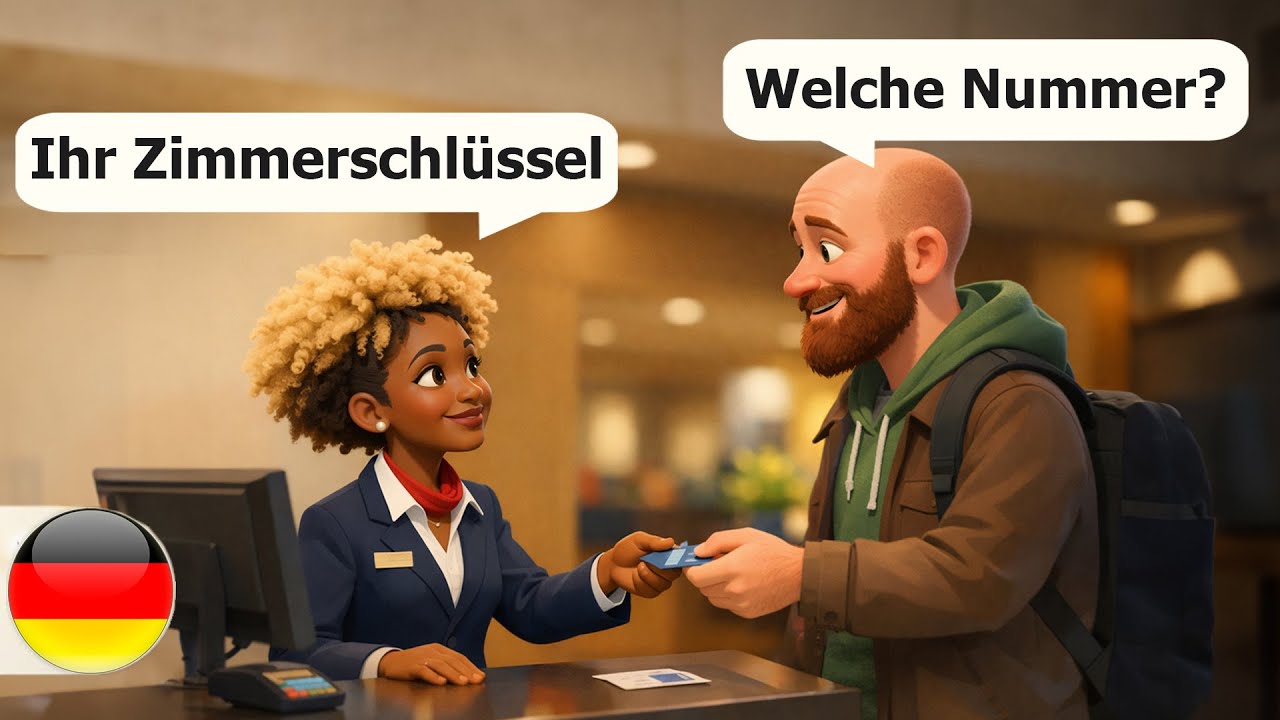 20 минут простых немецких диалогов | Разговорный немецкий язык в отелях (уровень A1-A2)