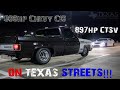 800hp Chevy C10 takes on Texas streets! ($600 roll race and much more!)