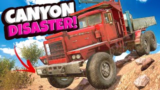 We Lost Our Trucks in a MASSIVE Canyon in Snowrunner Multiplayer Mods!