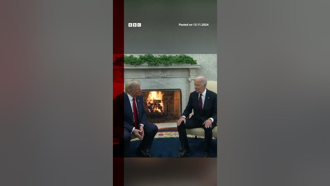 Joe Biden congratulates Donald Trump as pair shake hands. #Trump #Biden #BBCNews