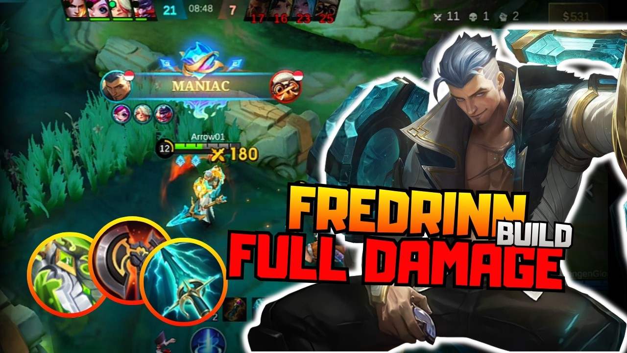 MOBILE LEGENDS | TRYING FREDRINN DAMAGE BUILD | FREDRINN Gameplay
