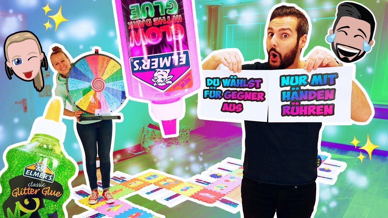 GIGANTISCHES SLIME BRETTSPIEL Challenge! Kaan + Kathi müssen Boardgame meistern um Schleim zu machen