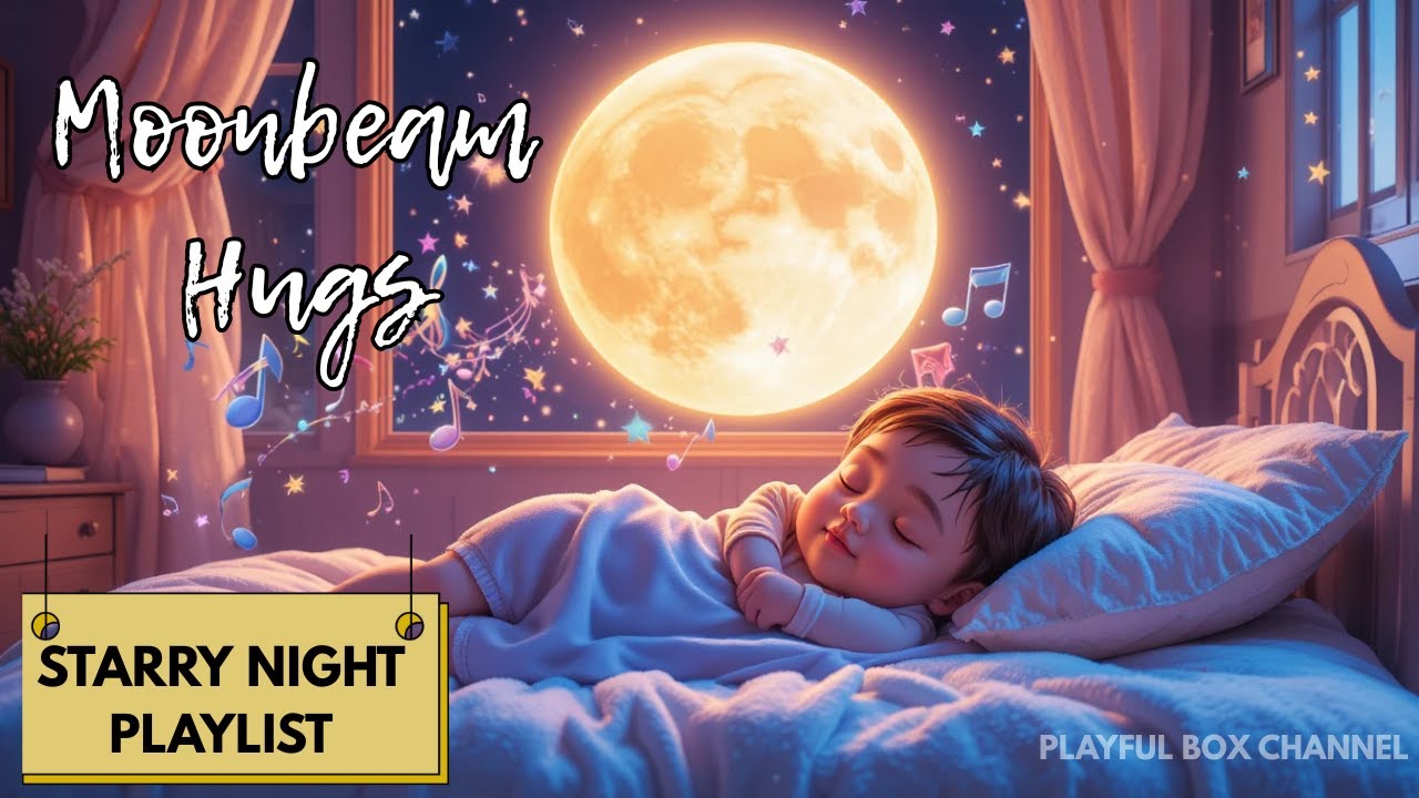 Moonbeam Hugs Lullaby Sleep Music with Stars & Moon Bedtime Song for Babies 