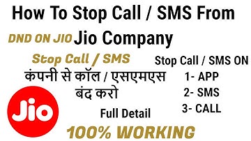 DND On Jio | How To Stop Call & Sms From Jio Company | कंपनी से कॉल और एसएमएस कैसे बंद करें | Jio
