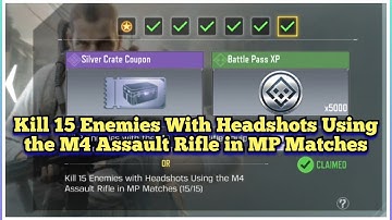 COD Mobile Kill 15 Enemies With Headshots Using the M4 Assault Rifle in MP Matches Task Complete