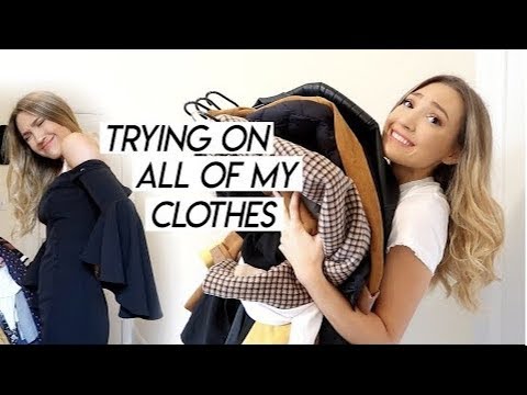 trying on ALL my clothes | major closet clean out and decluttering my ...