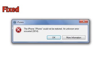The iPhone Could Not Be Restored. An Unknown Error Occurred(3014) iTunes Fix