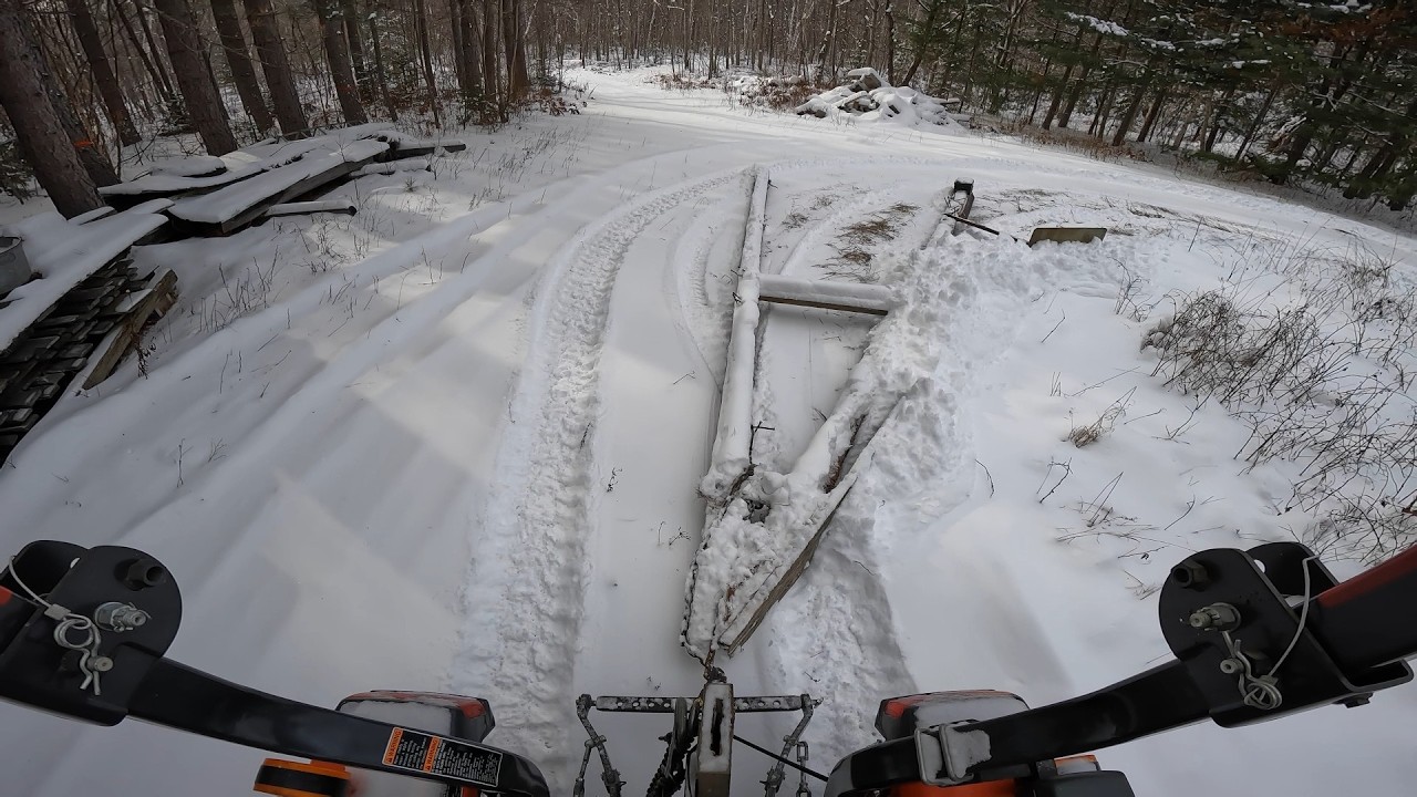 One Pass, Plowing Snow with Homemade Drag