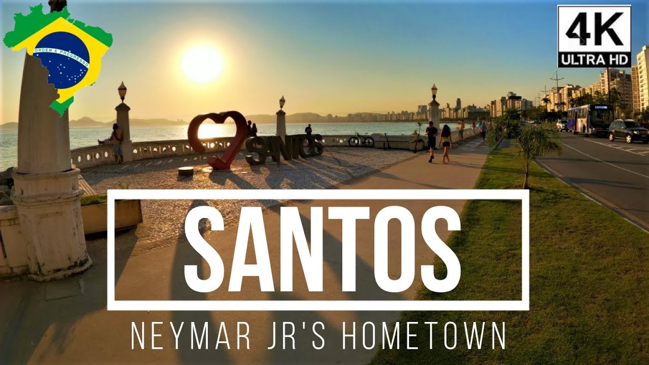 🇧🇷 SANTOS | BRAZIL | 4K | Neymar Jr's Hometown | A walk along the beachfront garden