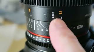 Rokinon 135mm F2.2 ED UMC lens adjustment limits