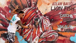 Zıpkınla Aslan Balığı Avı Ve Temizleme Odun Ateşinde Yakala Pişir