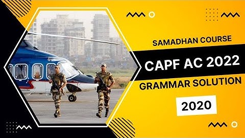 CAPF AC 2022 : English Grammar PYQs of 2020