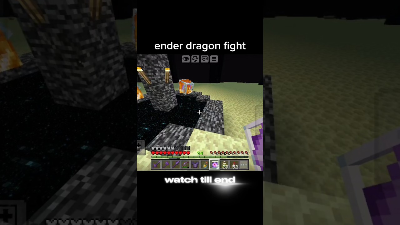 Minecraft end fight💀 in bedrock 👀🔥